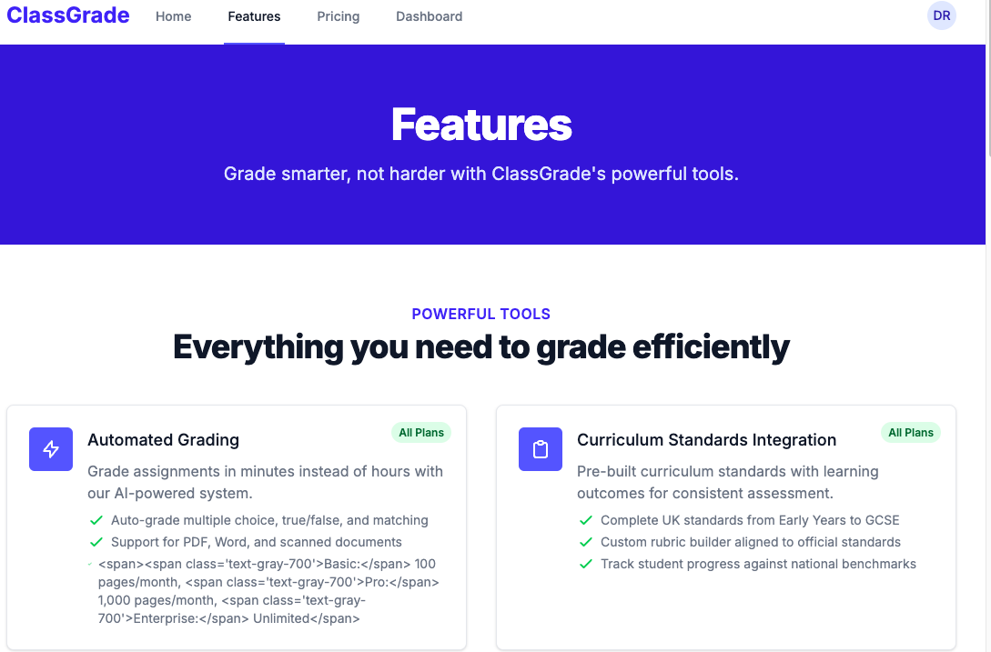 ClassGrade Interface